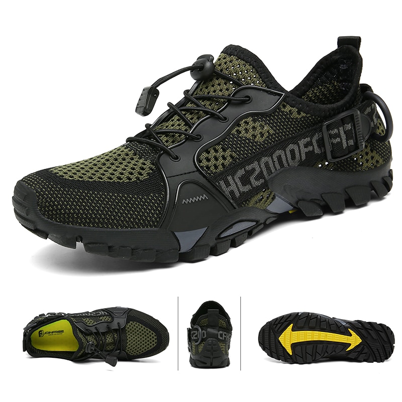 Wear-resistant Non-slip Men Trekking Upstream Wading Shoes Quick-Dry Comfortable Water Shoes Outdoor Beach Water Sports Sneakers